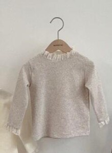 Rudens ziemas volāni mežģīņu apkakles krekls meiteņu drēbēm silts kokvilnas trikotāžas bērnu krekls ar garām piedurknēm mazuļu blūze topi bērnam