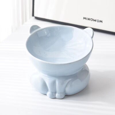 Kaķu bļoda Keramika, Augsta pēda Diagonāla Mute Kakla aizsardzība Kaķu barības trauks Liela diametra Dzeršanas trauks Pret apgāšanos kaķu barība B