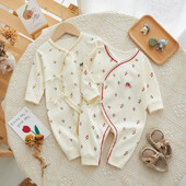 Baby Romper Cotton Spring Autumn Fresh Print Mīksts jaundzimušo zīdaiņu kombinezons Ikdienas apģērbs bodijiem Guļtērpi