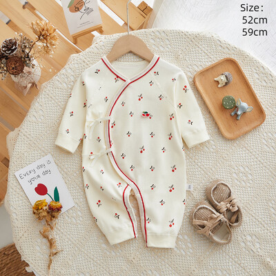 Baby Romper Cotton Spring Autumn Fresh Print Mīksts jaundzimušo zīdaiņu kombinezons Ikdienas apģērbs bodijiem Guļtērpi