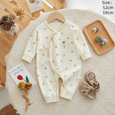 Baby Romper Cotton Spring Autumn Fresh Print Mīksts jaundzimušo zīdaiņu kombinezons Ikdienas apģērbs bodijiem Guļtērpi