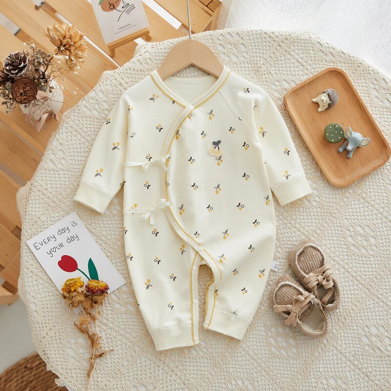 Baby Romper Cotton Spring Autumn Fresh Print Mīksts jaundzimušo zīdaiņu kombinezons Ikdienas apģērbs bodijiem Guļtērpi