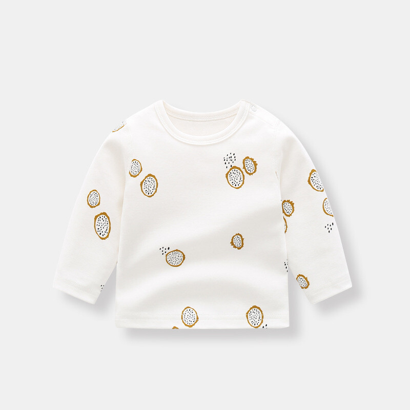 0-3T Jaundzimušais Bērns Zēniem Zēniem Meiteņu drēbes Apdrukas ar garām piedurknēm Kokvilnas T krekls Mīlīgs, salds, ikdienišķs Tkrekls Brīvs Tīņu apģērbs