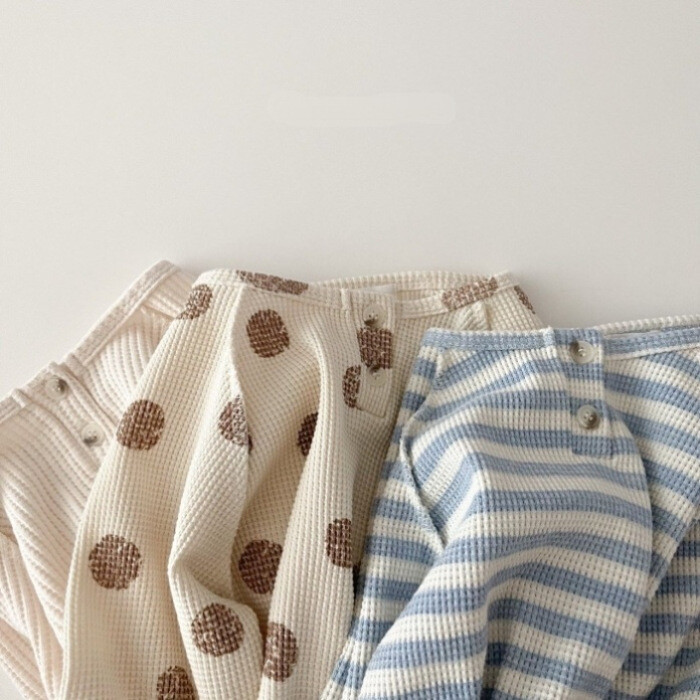 2024. gada jauns rudens kokvilnas zīdaiņu t-krekli ar garām piedurknēm bērniem, vafeļu t-krekli.