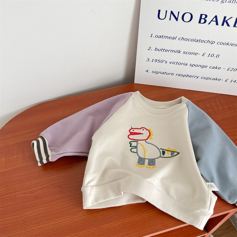 Babaruha Hímzés Lányok Pulóverek Pathchwork Fiú kapucnis pulóver