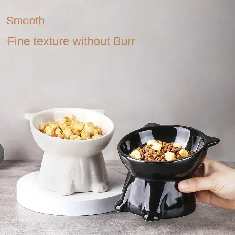 Melna kaķa bļoda Amazon keramikas kaķu bļoda mājdzīvnieku bļoda mājdzīvnieku piederumi kaķu bļoda suņu bļoda Macaron krāsa jauna kaķu un suņu universāla mājdzīvnieka bļoda