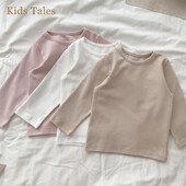 2024. gada pavasaris, jaundzimušie, zēni, meitenes, kokvilnas T-krekli, drēbes, mazi bērni, garas piedurknes, ikdienišķi rudens topi, trikotāžas, 3–36 mēn.