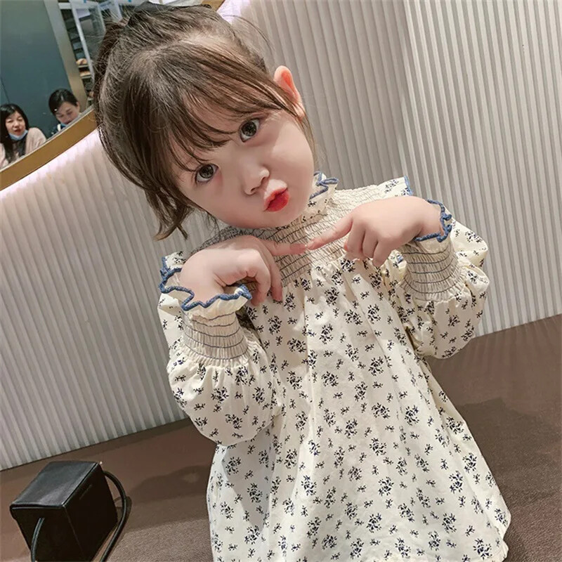 Stilīgs sieviešu krekls ar ziediem ar garām piedurknēm rudens kolekcijas zīdaiņu princese