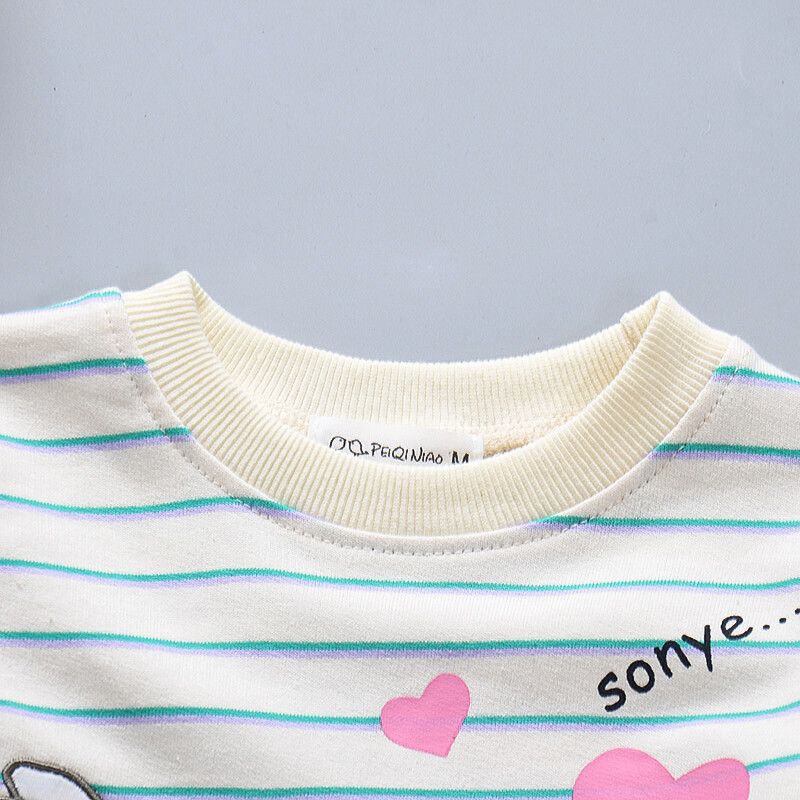 Kevadine ja sügisene uus triibuline pikkade varrukatega beebitüdruku kapuuts, printsessi stiilis lasteriided vanusele 9 kuud kuni 3 aastat