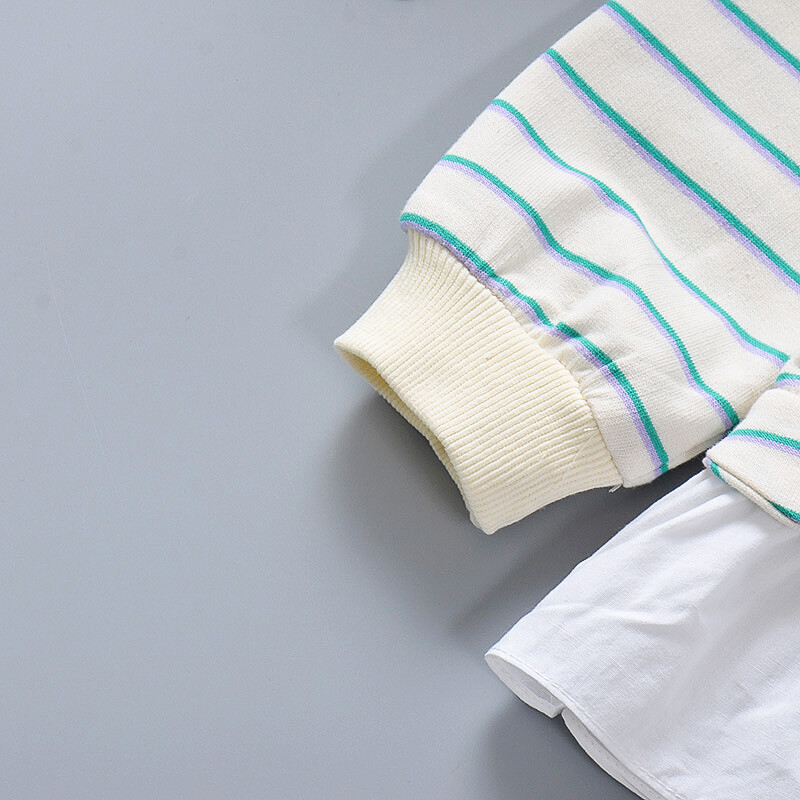 Kevadine ja sügisene uus triibuline pikkade varrukatega beebitüdruku kapuuts, printsessi stiilis lasteriided vanusele 9 kuud kuni 3 aastat