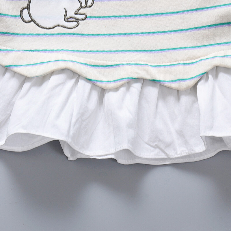 Kevadine ja sügisene uus triibuline pikkade varrukatega beebitüdruku kapuuts, printsessi stiilis lasteriided vanusele 9 kuud kuni 3 aastat