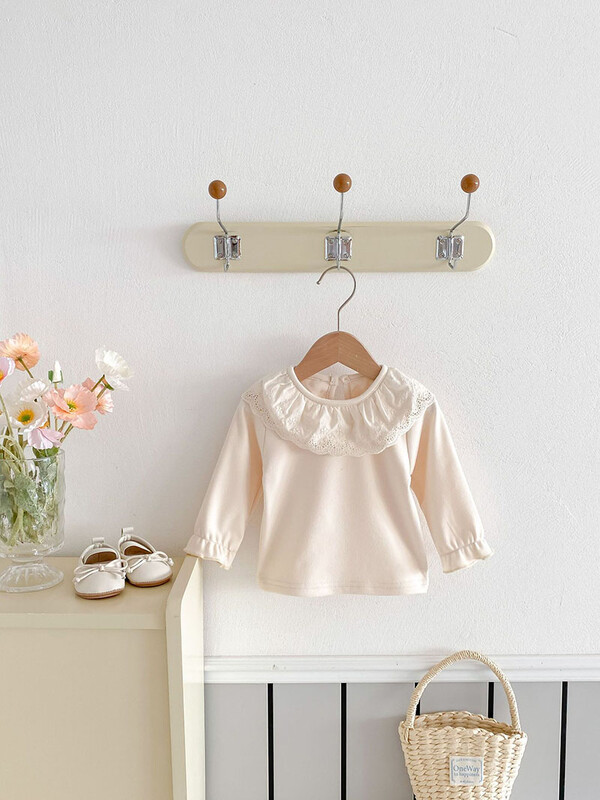 Baba aranyos alsóingek 0-3T tipegő csipkegallér alsó ing csecsemő lány felsőruházat felsők