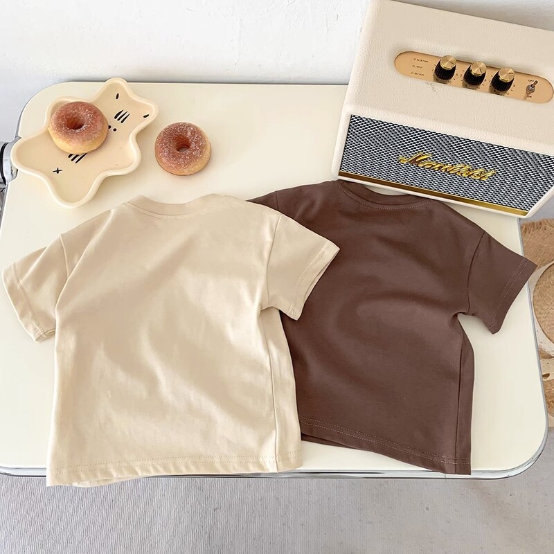 Suvine poiss, tüdruk, lapsed multifilm karu lühikeste varrukatega t-särk imikute plaastriga armsad vabaaja topid Baby puuvillased lahtised särgid õhuke laste särk