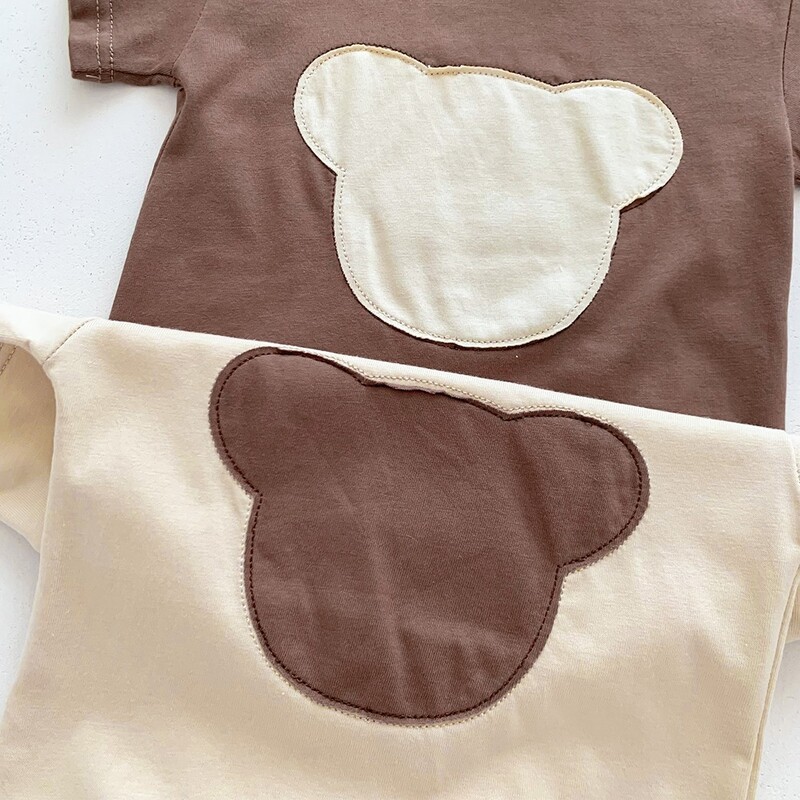 Suvine poiss, tüdruk, lapsed multifilm karu lühikeste varrukatega t-särk imikute plaastriga armsad vabaaja topid Baby puuvillased lahtised särgid õhuke laste särk