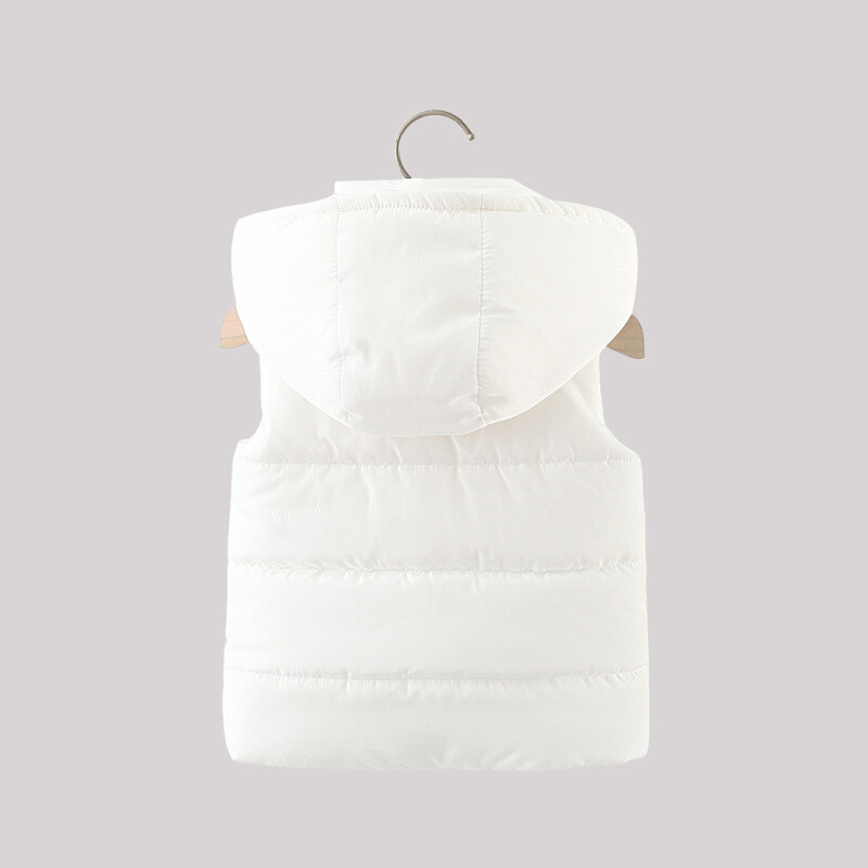 Talvine beebijope, vabaaja polsterdatud puuvillase kapuutsiga tõmblukk, igapäevane minimalistlik soe vest lastele vanuses 0-3 aastat