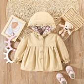 Kevadine ja sügisene beebimantel Tüdrukute massiivne kapuutsiga ilus jope laste tuulekindlad lahtised ja armsad pikkade varrukatega riided