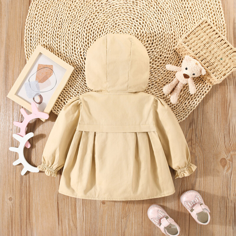 Kevadine ja sügisene beebimantel Tüdrukute massiivne kapuutsiga ilus jope laste tuulekindlad lahtised ja armsad pikkade varrukatega riided