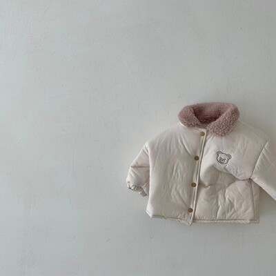 2025. aasta talv uus beebi pikkade varrukatega soe mantel imikutele, lisaks sametine paks polsterdatud jope lastele poistele armsad karumantel fliisriided