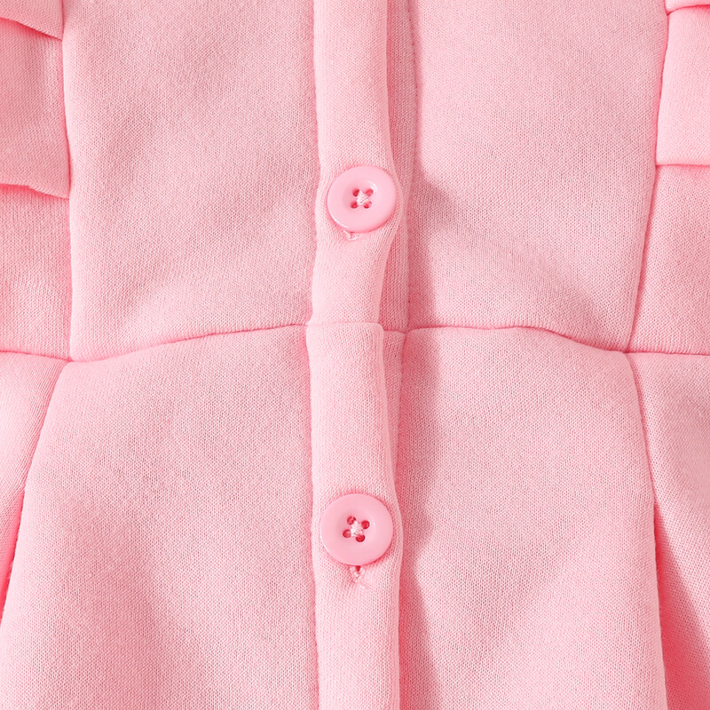 BabyGirl volāns ar garām piedurknēm, ar kapuci, mētelis ar vienu rindu, bērnu apģērbi rudenī un ziemāIeteicams iegādāties par vienu izmēru lielāku