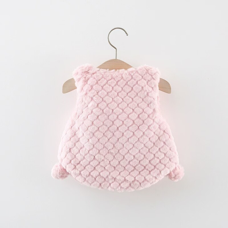 Talvine uue tüdruku kahe väikese lillega kanepivillane pallkampsun vest Korea väljaanne armas printsess, paksendatud laste topp