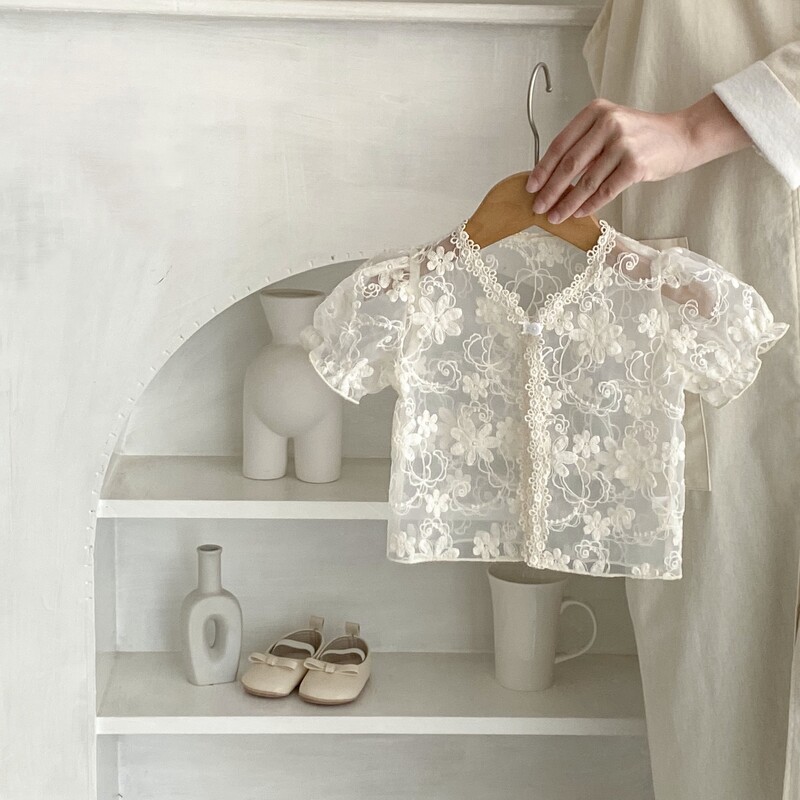 Suvine uus beebi 0-3 aastane tüdruk beebiriided armsad printsessi stiilis pitsist mullid lühikeste varrukatega ülemine peen väike mantel