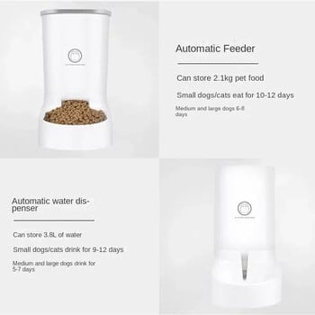 3,8L Μεγάλης χωρητικότητας Pet Cat Automatic Food Dispenser Water Bottle Bottle Dog Cat Drinker Feeder Dog Drinking Pet Supplies