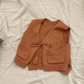 Sügis- ja kevadine uus moodne kampsun vest imikutele ja väikelastele 0-3 aastasele tüdrukule Baita kardigan puuvillane kootud tutiga lips R