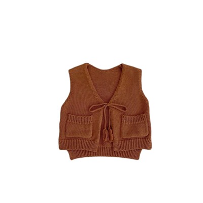 Sügis- ja kevadine uus moodne kampsun vest imikutele ja väikelastele 0-3 aastasele tüdrukule Baita kardigan puuvillane kootud tutiga lips R