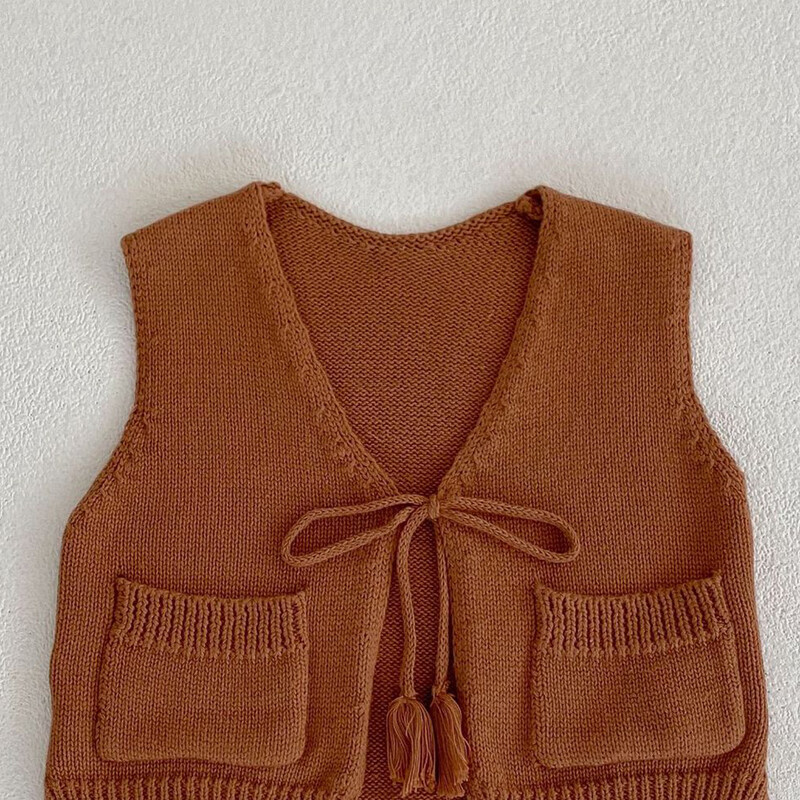 Sügis- ja kevadine uus moodne kampsun vest imikutele ja väikelastele 0-3 aastasele tüdrukule Baita kardigan puuvillane kootud tutiga lips R