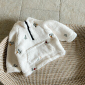 Uued beebi talve riided Soe villane jakk Lilletikandid Beebimantlid Poollukuga paks ülaosa Stiilis 1-3Y imiku väikelapse komplekt