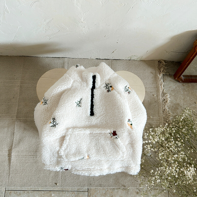 Uued beebi talve riided Soe villane jakk Lilletikandid Beebimantlid Poollukuga paks ülaosa Stiilis 1-3Y imiku väikelapse komplekt