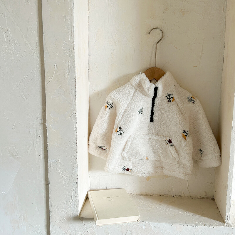 Uued beebi talve riided Soe villane jakk Lilletikandid Beebimantlid Poollukuga paks ülaosa Stiilis 1-3Y imiku väikelapse komplekt