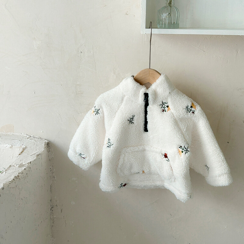 Uued beebi talve riided Soe villane jakk Lilletikandid Beebimantlid Poollukuga paks ülaosa Stiilis 1-3Y imiku väikelapse komplekt