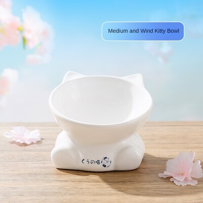 Jaapani stiilis kassikauss keraamiline topeltkauss koputusvastane toidukauss koerakauss kassi joogikauss automaatne jooginõu lemmikloomatarbed