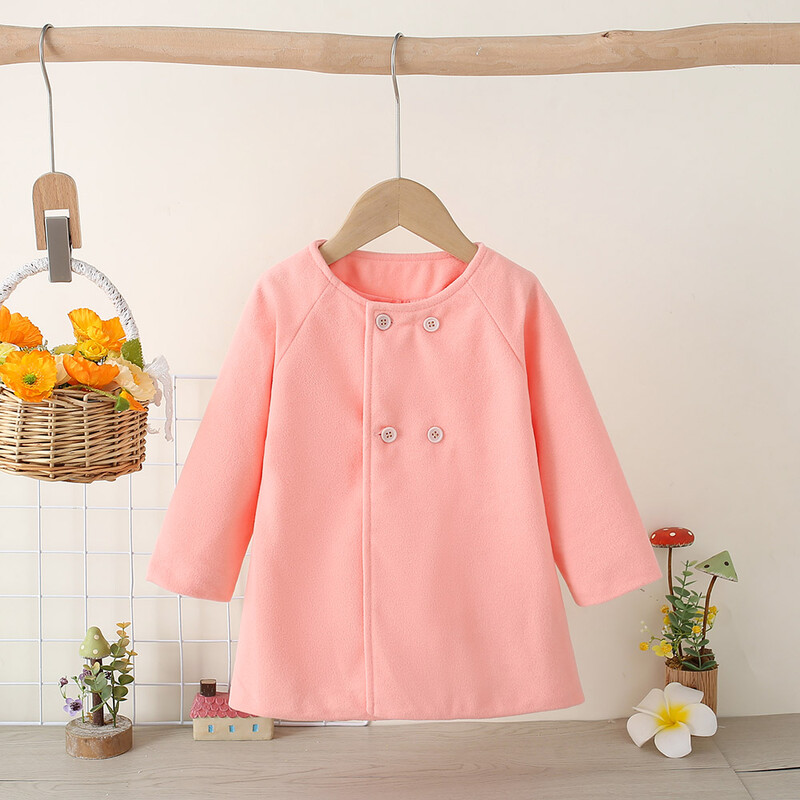 Laste uus tüdrukute ümarkaelus Raglaan varrukatega villane mantel laste sügis- ja talvine läänelik ühevärviline villane topp