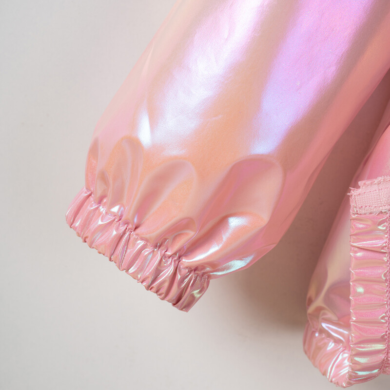 2024. aasta uus populaarne ühevärviline beebitüdruku polüestrist moekas ja mugav õhuke kapuutsiga jakk