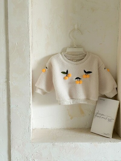 Tüdrukute riided mantel Talvine soe vastsündinu villane kampsun kirss Tikand Paksud ülerõivad imikutele 0-3 aastased pikkade varrukatega topid