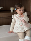 2025. aasta talvine uus beebitüdruku armas armas lilleline vest pluss sametine paks väikelapse soe varrukateta mantel tüdrukutele polsterdatud jope