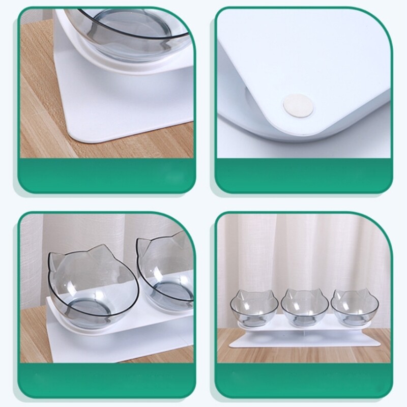 Kassi koerte toitmisnõu 15-kraadise kaldega toidukaussid Joogiveekausid Toidukvaliteediga kaelakaitse Tõstetud söötja kutsikale ja kassipojale