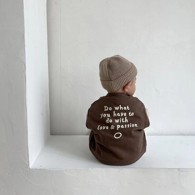 2025. aasta uus beebi varrukateta vest jakk Moodne vastsündinu kirjatrükiga vest mantel Puuvillane väikelaste topid poiste tüdrukute riided 0-24M