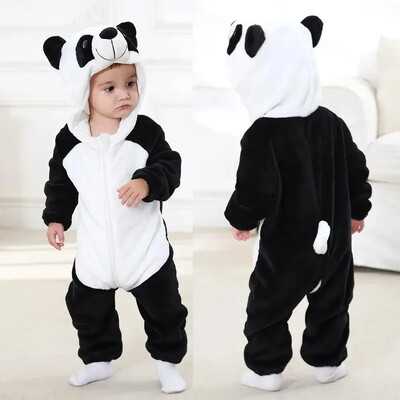 Beebi Loomade Pidžaamad Vastsündinutele Poistele Tüdrukutele Stitch Kombinesoonid Lastele Panda Tiiger Leopard Magamisriided Lastele Flanell Kigurumi