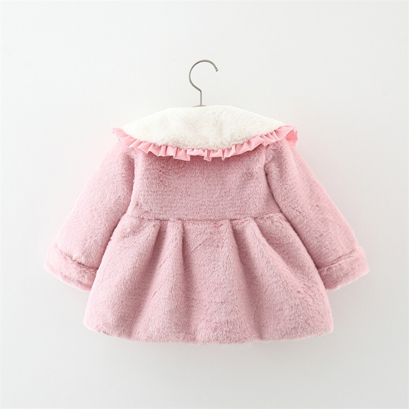 2 tk/komplekt Armsad talvised laste karvased riided Sweet Bow Pehme soe mantel 0-3 aastane lapse mantel + kott Laste uusaasta riided