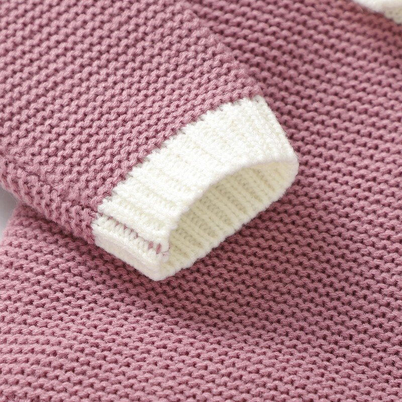 MISOWMNJOY Pavasara trikotāžas bērnu džemperi Džemperi Jauki Atloks Apkakle Kontrasta Krāsa Puloveru Topi Ikdienas mazuļu drēbes zīdaiņiem