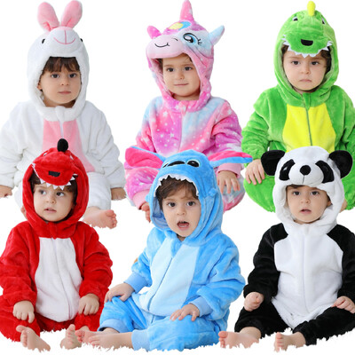 Kigurumi Stitch Unicorn Pijamas Baby Rabbit Onesies Новородени гащеризон с животни Момичета Момчета Аниме Косплей костюми за коледно парти