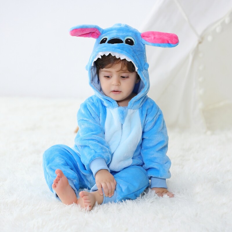 Kigurumi Stitch egyszarvú pizsama baba nyúl páncélja újszülött állat pólós lány fiúknak anime cosplay jelmez karácsonyi bulira