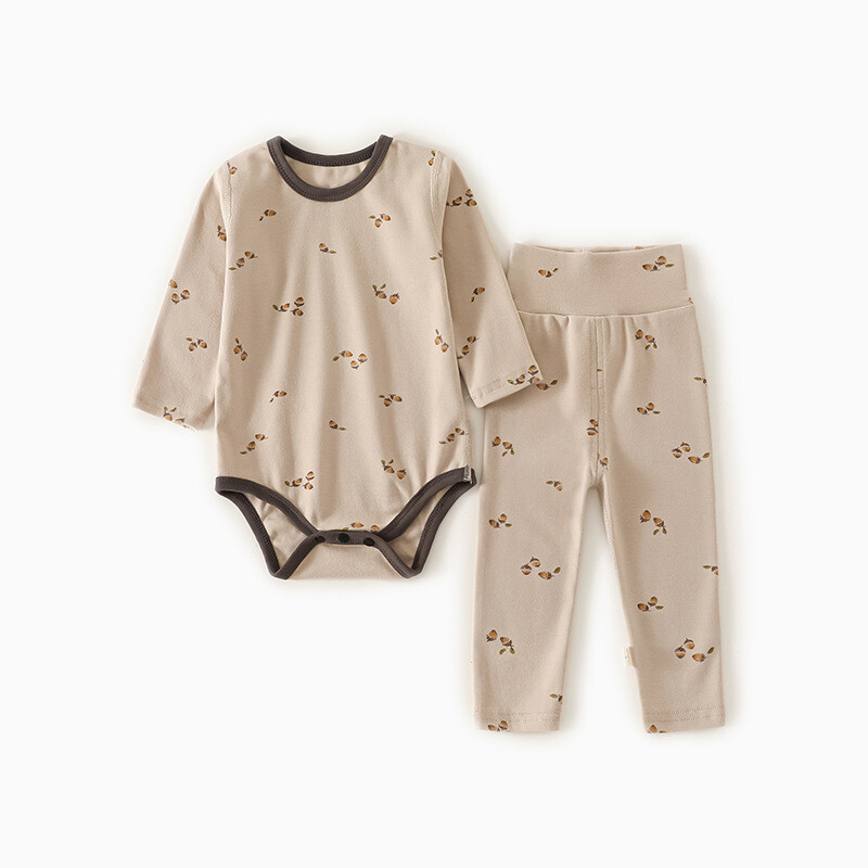 Mazuļu drēbju pidžamas komplekts pavasara rudens mazuļiem zēniem apakšveļa ar apdrukātu bodi + bikses 2 gab. meiteņu mājas apģērba uzvalks maziem gariem Jāņiem