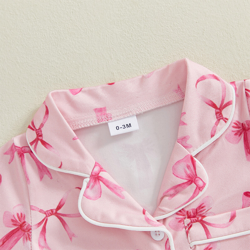 MISOWMNJOY Baby Girl hálóruha nyári nadrág alkalmi rövid ujjú hajtóka gallér eper/szív mintás jumpsuit csecsemő pizsama