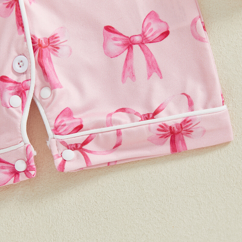 MISOWMNJOY Baby Girl hálóruha nyári nadrág alkalmi rövid ujjú hajtóka gallér eper/szív mintás jumpsuit csecsemő pizsama