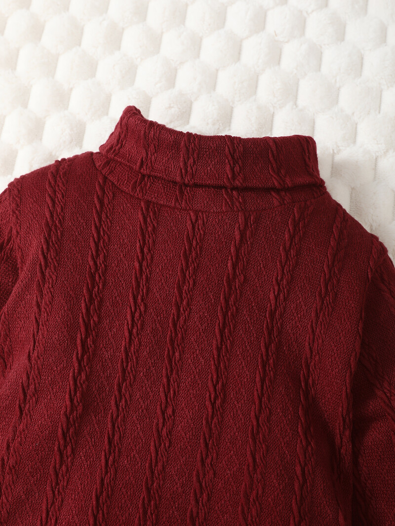 Divatos őszi és téli stílusú férfi baba egyszínű alaping magas nyakú és hosszú ujjú felső férfi gyermekekkel