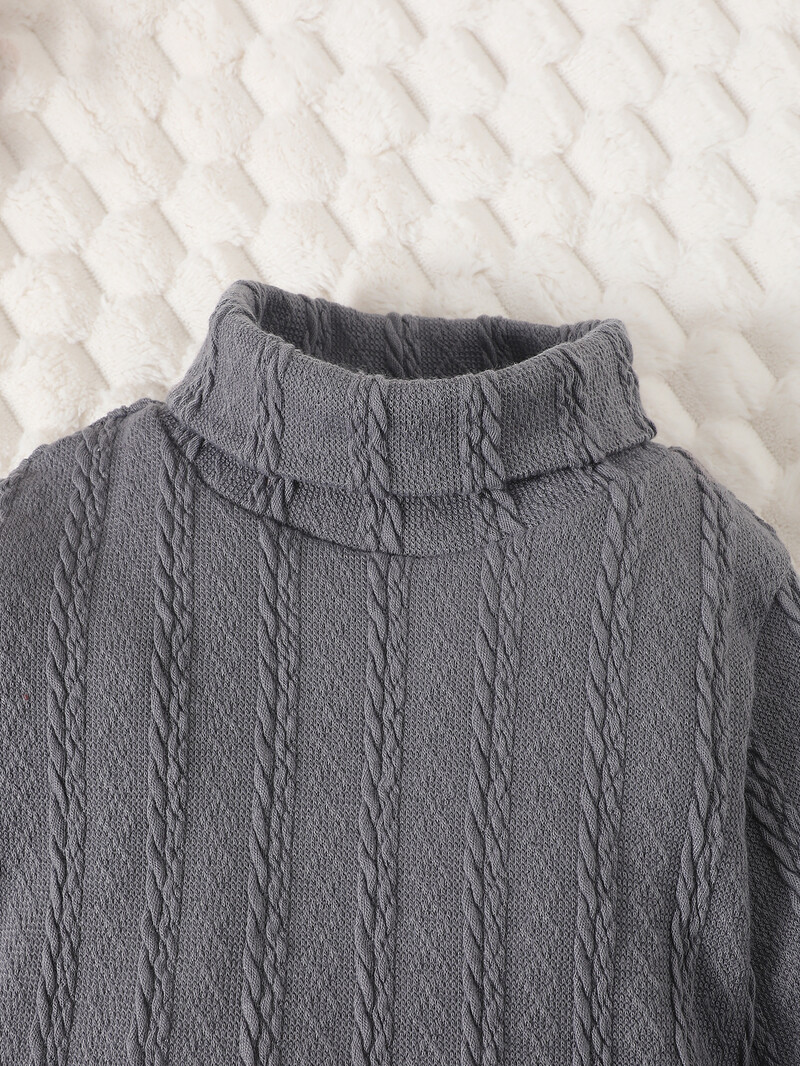 Divatos őszi és téli stílusú férfi baba egyszínű alaping magas nyakú és hosszú ujjú felső férfi gyermekekkel